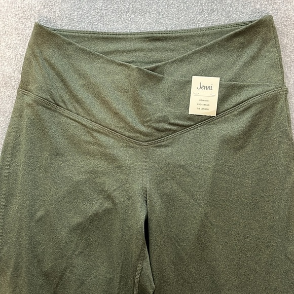 Jenni Crossband Leggings Large 7/8 Length Green Active Yoga Athletic Workout - Picture 7 of 10
